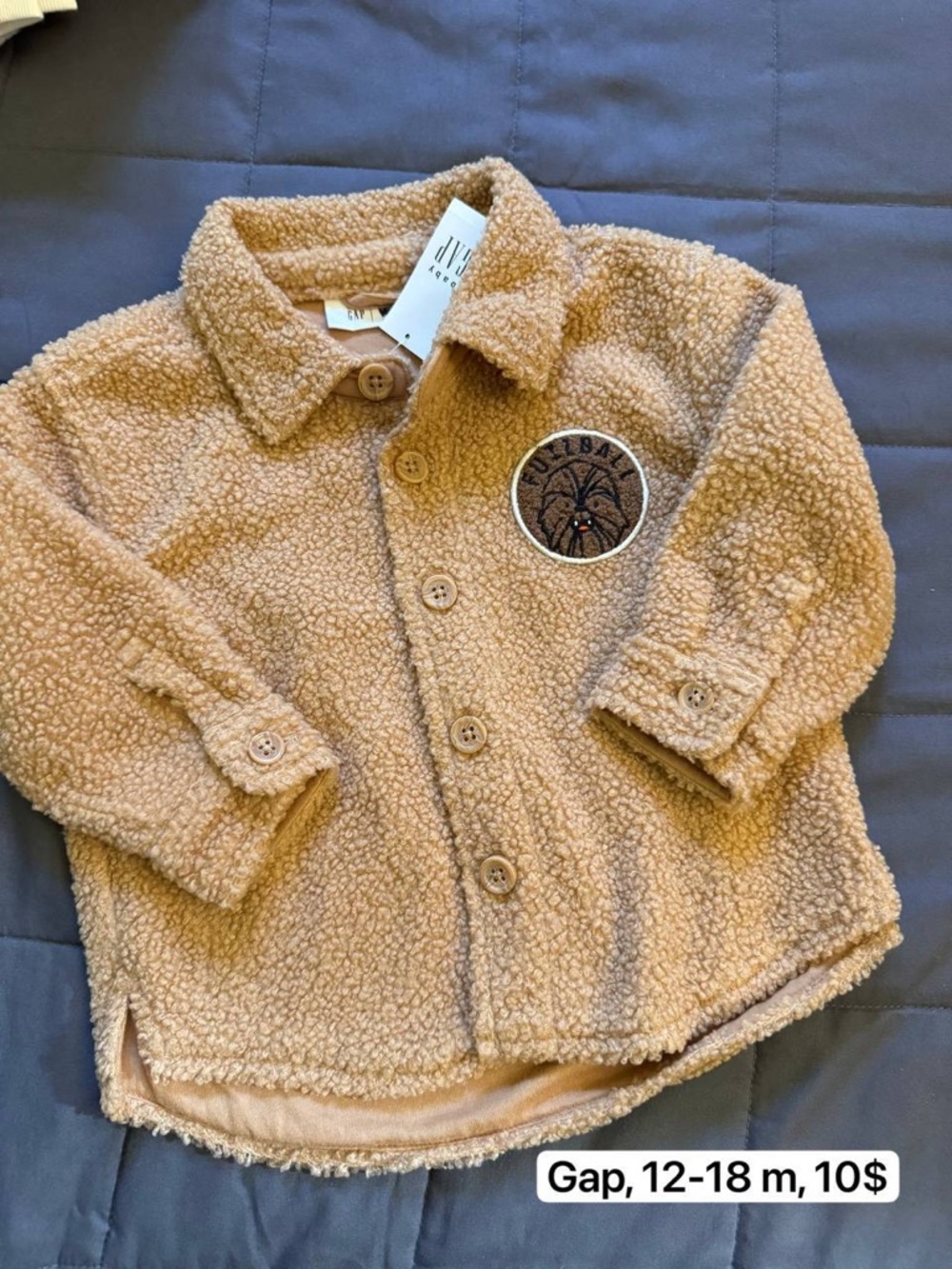GAP Teddy Button-Up Jacket in Camel Brown Star Wars